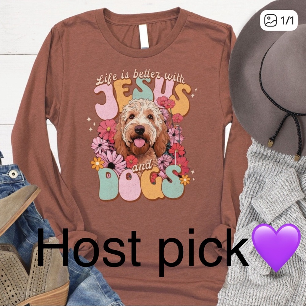 Life is better with Jesus and Dogs women’s T-shirt long sleeve